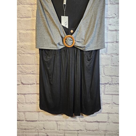 RoseGal Women's Tank Black Gray Center Loop Size 3X New with tags - Picture 5 of 10